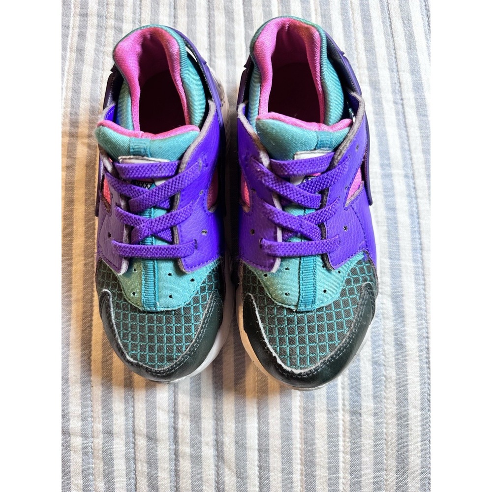 Nike Air Huarache Run GS‎ Sneakers Purple Teal Pink Kids Size 10C 318429-300